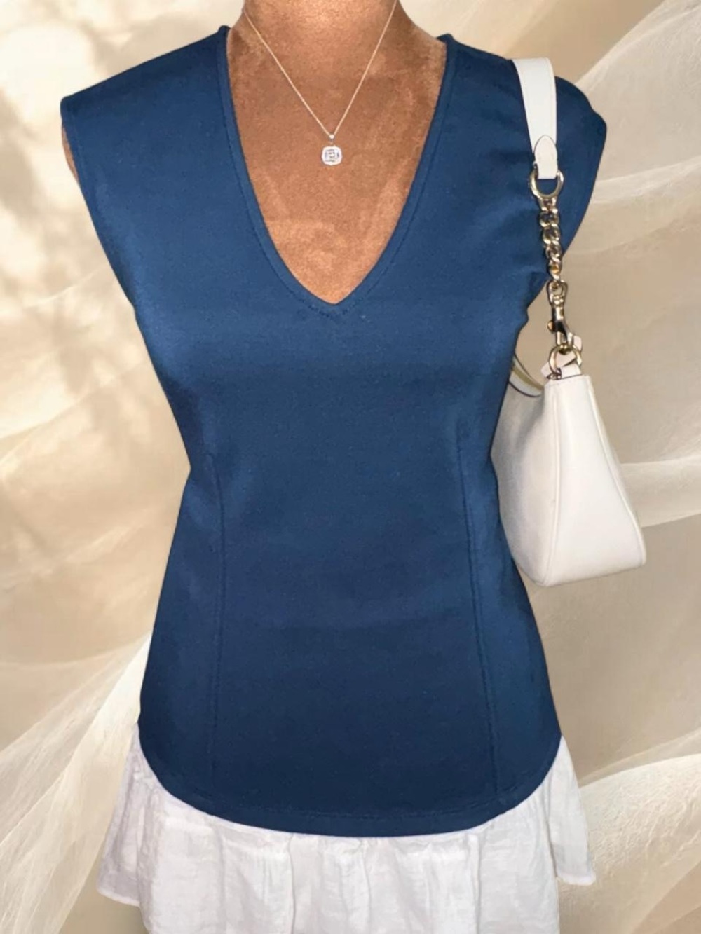 Banana Republic Teal Blue V-Neck Sleeveless Top XS